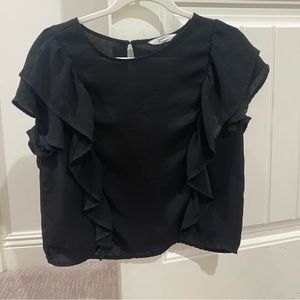 Black ruffle top